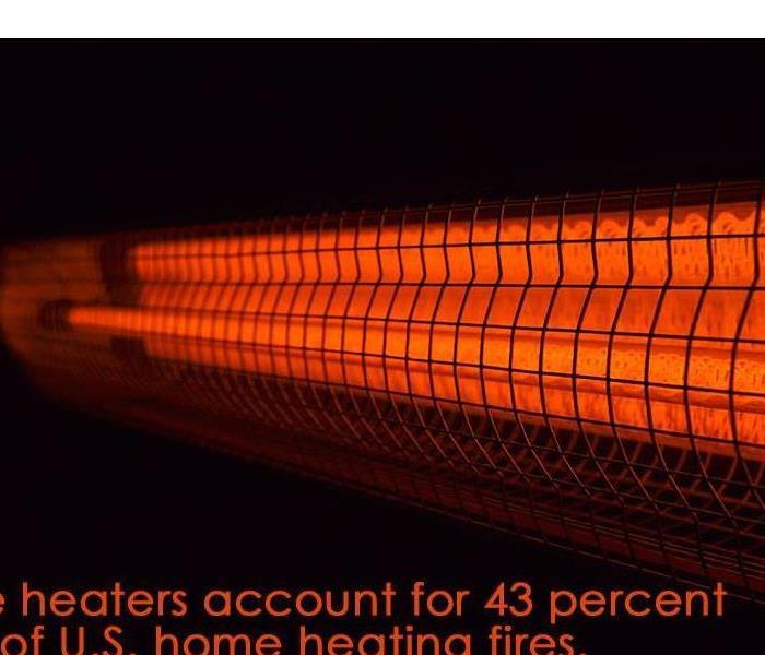 space heater with orange light running through it, SERVPRO text at bottom.
