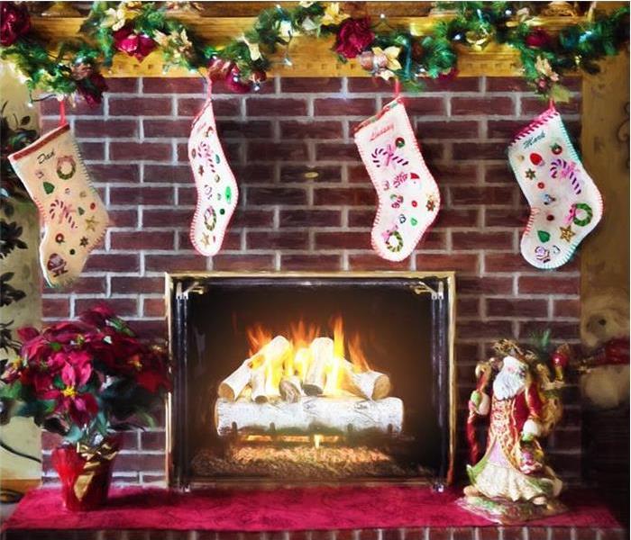 Stocking and fireplace
